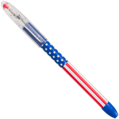 RSVP Ballpoint Pen, (0.7mm) Fine Line, Flag Barrel, Black Ink (BK90USA-A)