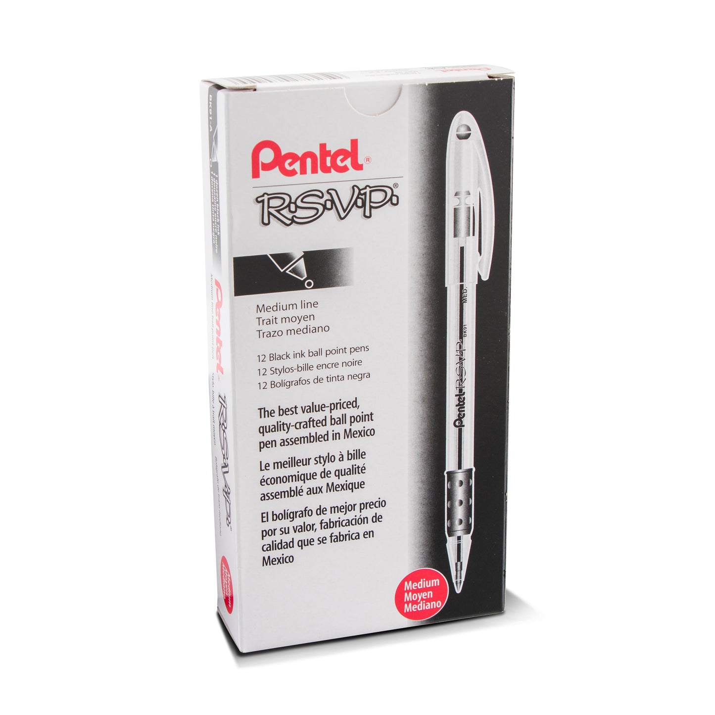 RSVP Ballpoint Pen, (1.0mm) Medium Line, Black Ink (BK91-A)
