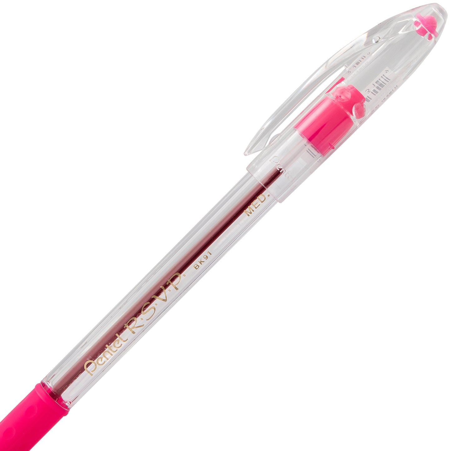 RSVP Ballpoint Pen, (1.0mm) Medium Line, Pink Ink (BK91-P)