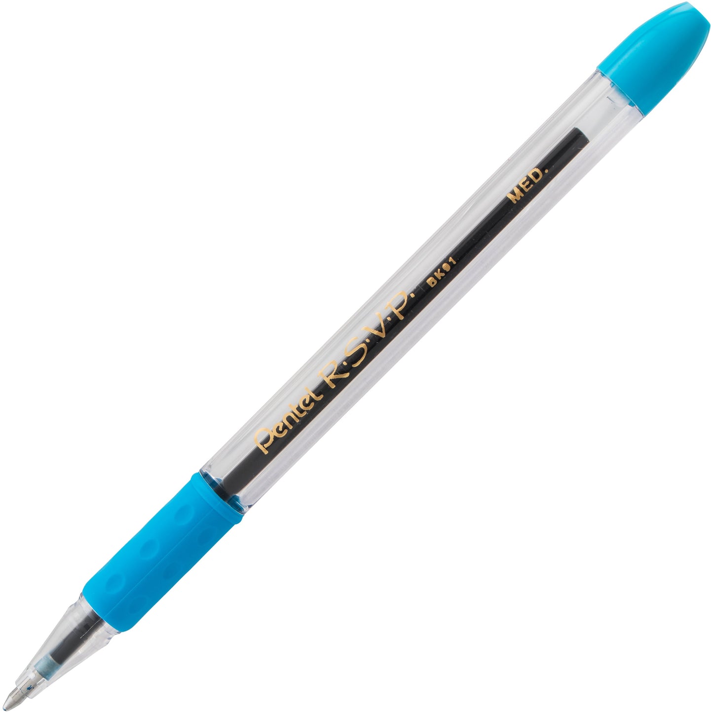 RSVP Ballpoint Pen, (1.0mm) Medium Line, Sky Blue Ink (BK91-S)