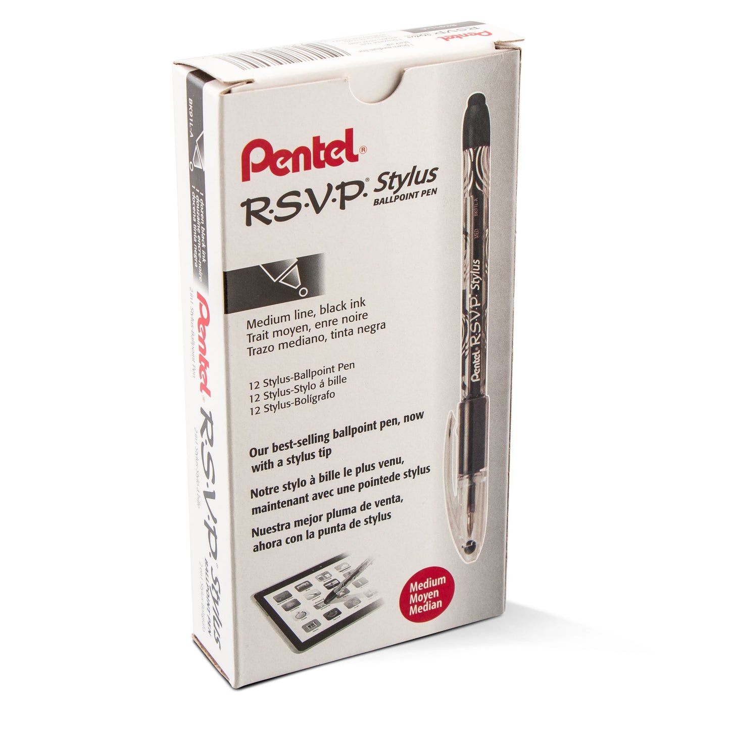 RSVP STYLUS Ballpoint Pen, (1.0mm) Medium Line, Black Ink (BK91L-A)