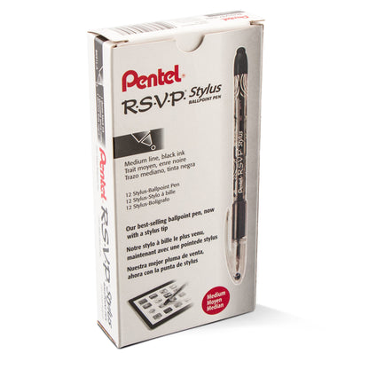 RSVP STYLUS Ballpoint Pen, (1.0mm) Medium Line, Black Ink (BK91L-A)