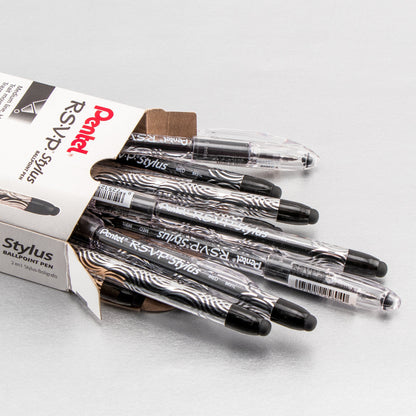 RSVP STYLUS Ballpoint Pen, (1.0mm) Medium Line, Black Ink (BK91L-A)