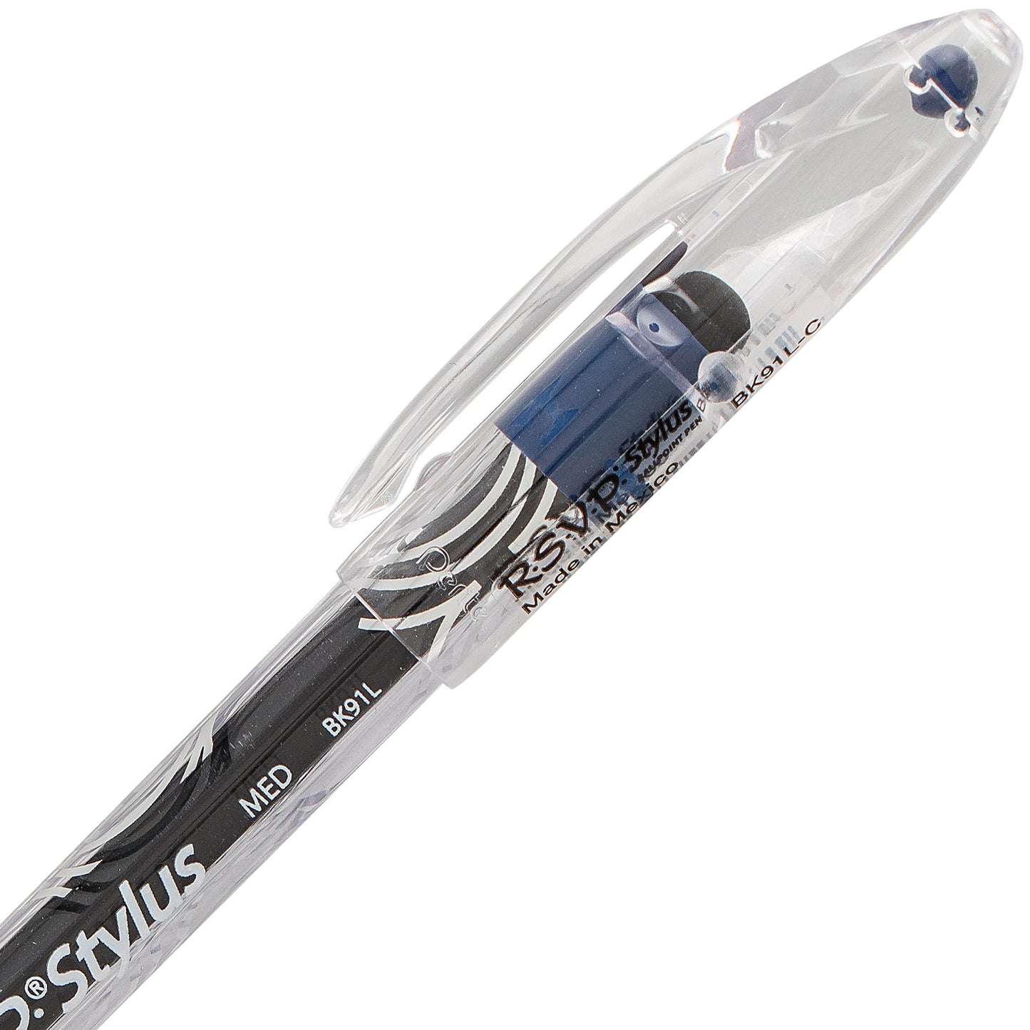 RSVP STYLUS Ballpoint Pen, (1.0mm) Medium Line, Blue Ink (BK91L-C)