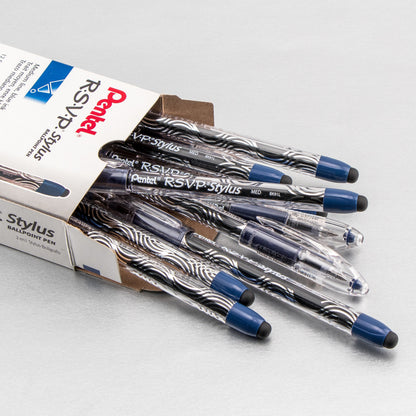 RSVP STYLUS Ballpoint Pen, (1.0mm) Medium Line, Blue Ink (BK91L-C)