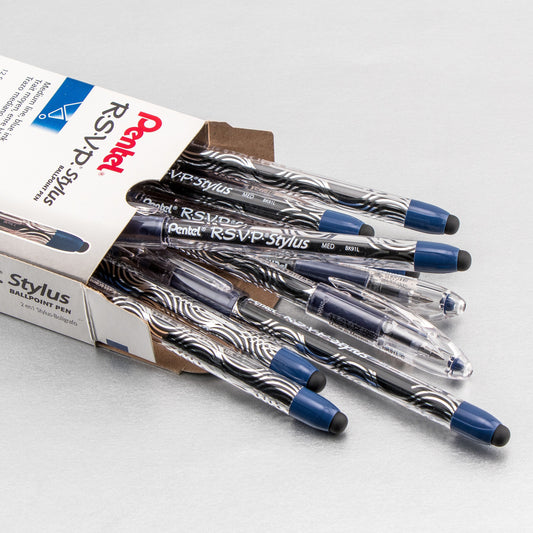 RSVP STYLUS Ballpoint Pen, (1.0mm) Medium Line, Blue Ink (BK91L-C)