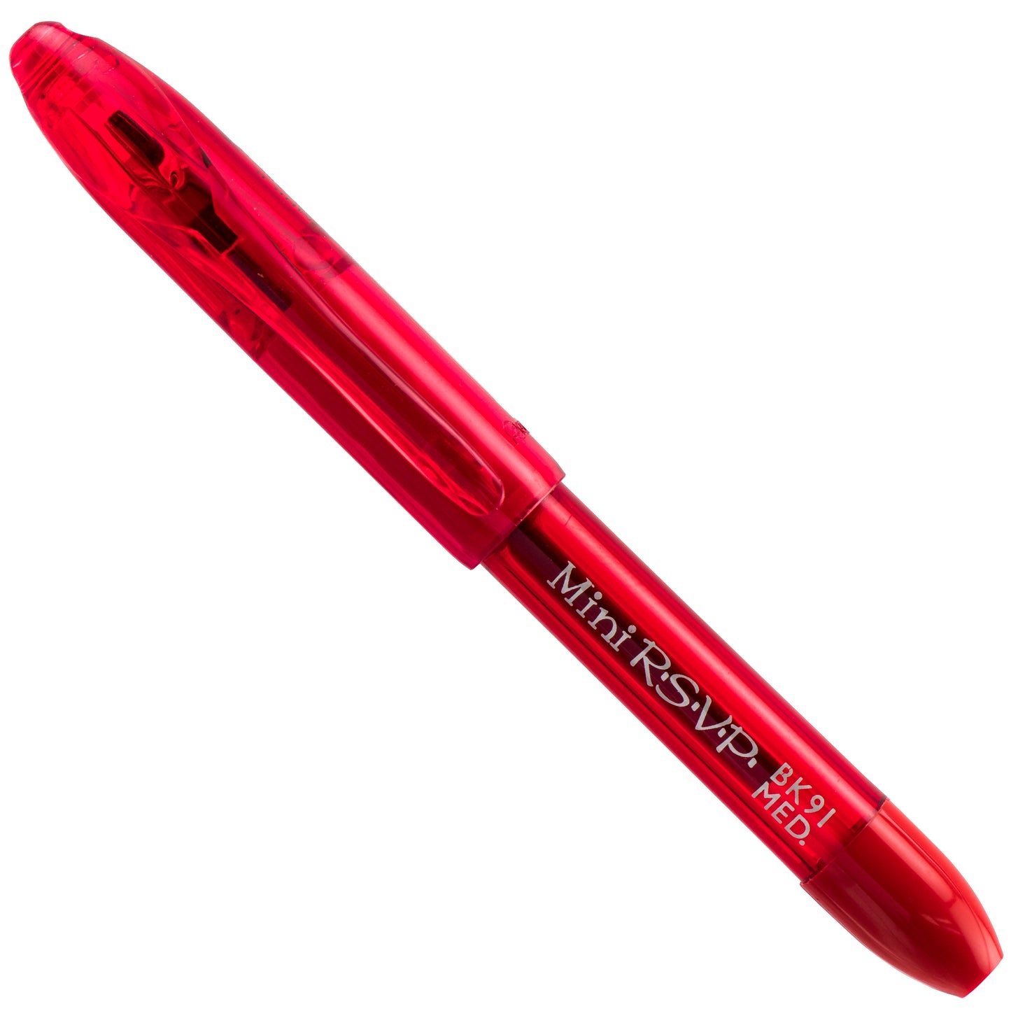 RSVP Mini Ballpoint Pen, (1.0mm) Medium Line, Red Ink (BK91MNB-B)
