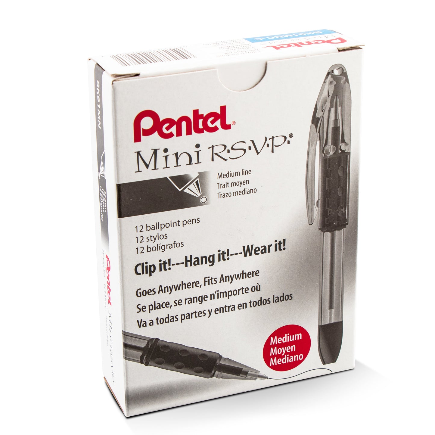 RSVP Mini Ballpoint Pen, (1.0mm) Medium Line, Blue Ink (BK91MNC-C)