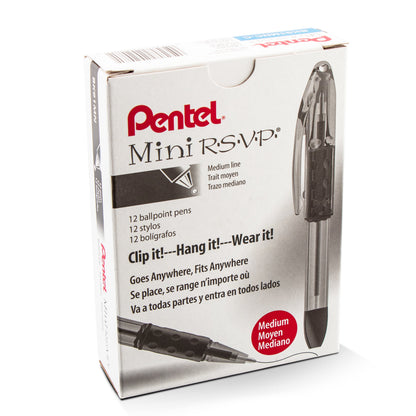 RSVP Mini Ballpoint Pen, (1.0mm) Medium Line, Blue Ink (BK91MNC-C)