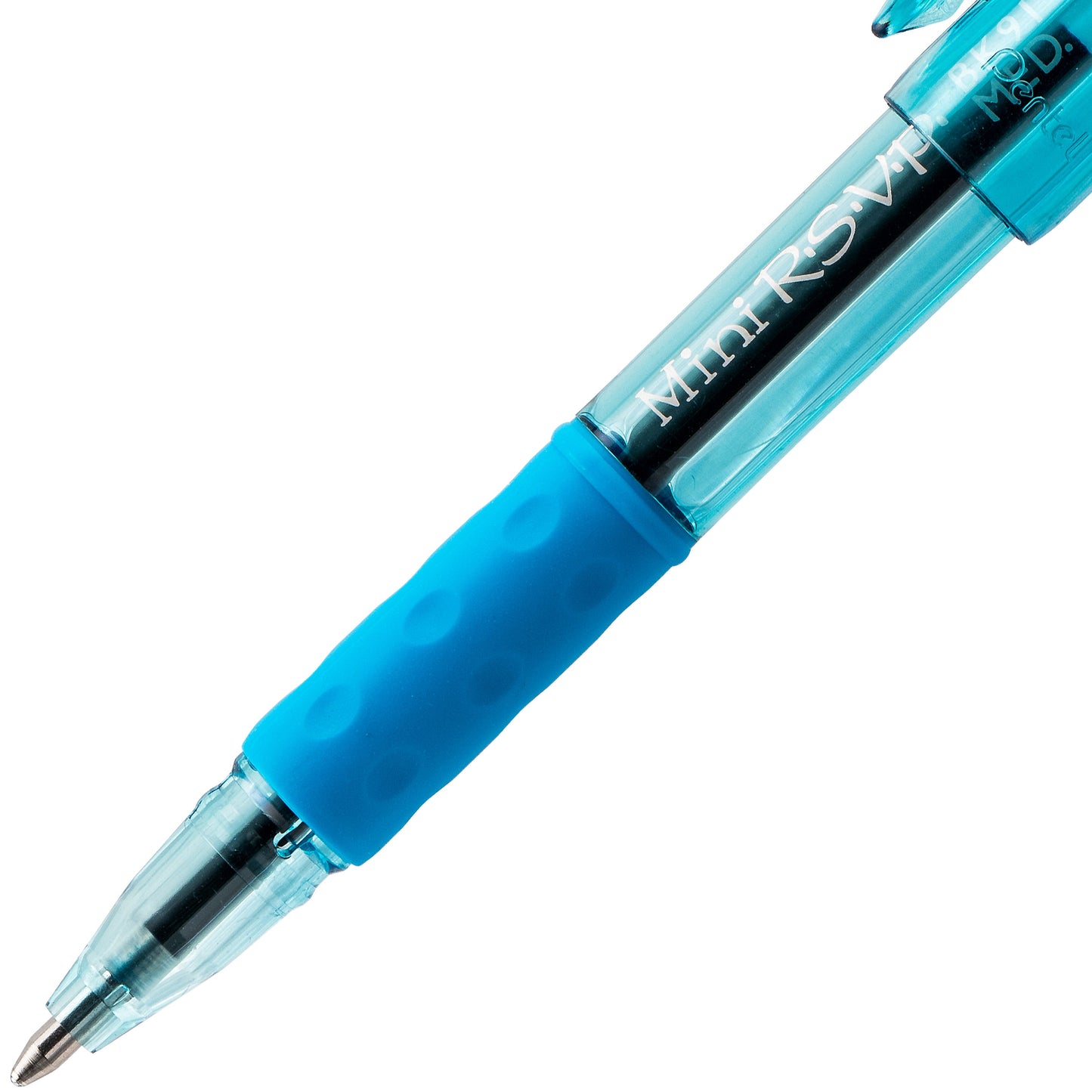 RSVP Mini Ballpoint Pen, (1.0mm) Medium Line, Sky Blue Ink (BK91MNS-S)