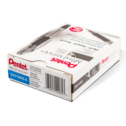 RSVP Mini Ballpoint Pen, (1.0mm) Medium Line, Sky Blue Ink (BK91MNS-S)