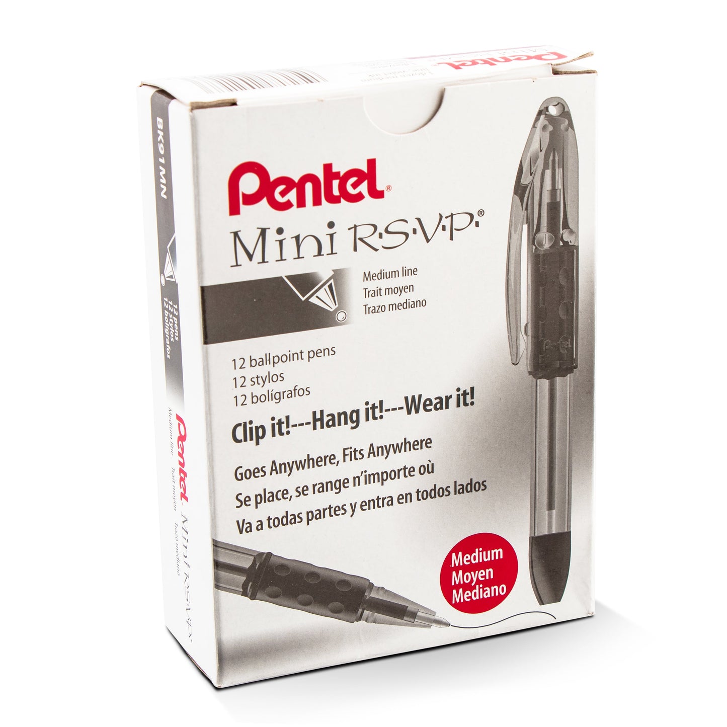 RSVP Mini Ballpoint Pen, (1.0mm) Medium Line, Violet Ink (BK91MNV-V)