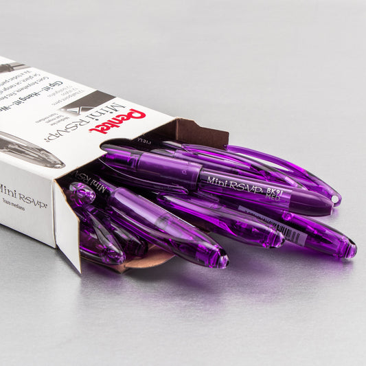 RSVP Mini Ballpoint Pen, (1.0mm) Medium Line, Violet Ink (BK91MNV-V)