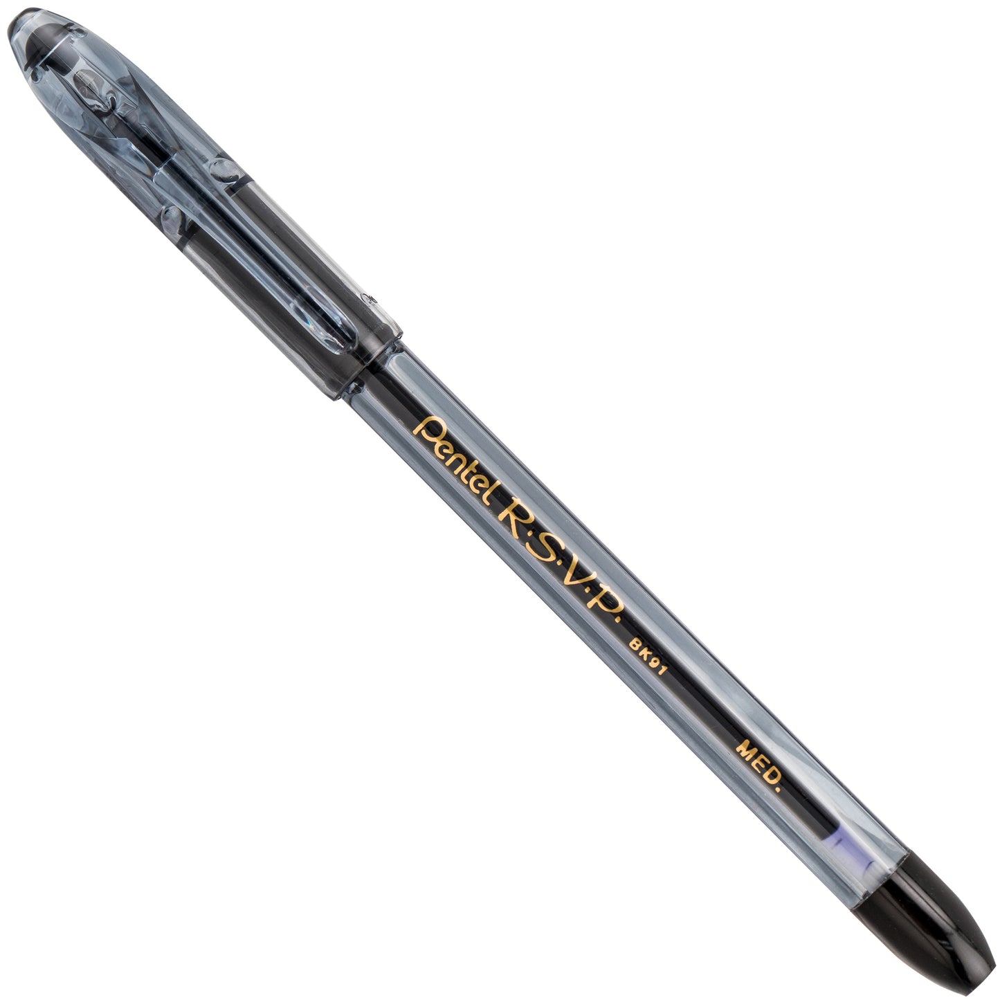 RSVP Razzle-Dazzle Ballpoint Pen, (1.0mm) Medium Line, Black Barrel, Black Ink (BK91RDA-A)