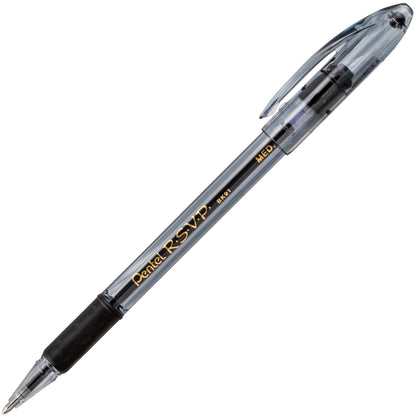 RSVP Razzle-Dazzle Ballpoint Pen, (1.0mm) Medium Line, Black Barrel, Black Ink (BK91RDA-A)