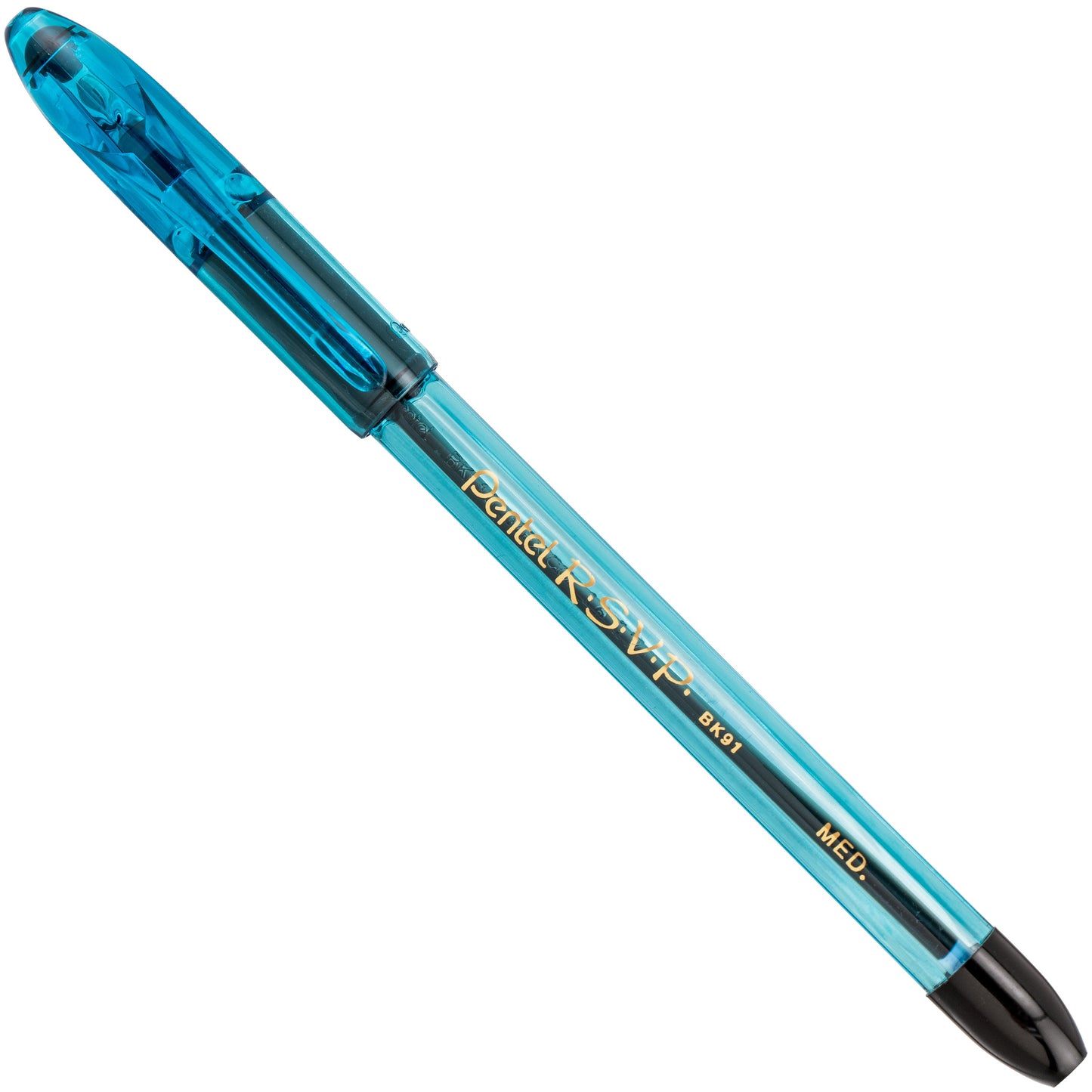 RSVP Razzle-Dazzle Ballpoint Pen, (1.0mm) Medium Line, Blue Barrel, Black Ink (BK91RDC-A)