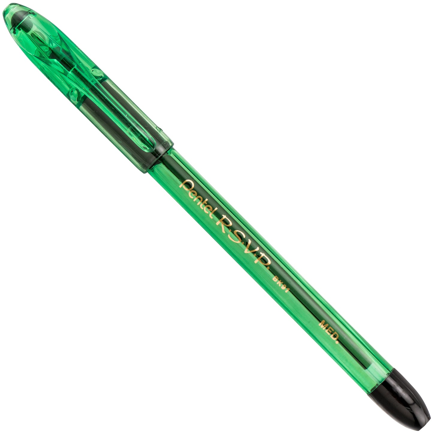 RSVP Razzle-Dazzle Ballpoint Pen, (1.0mm) Medium Line, Green Barrel, Black Ink (BK91RDD-A)