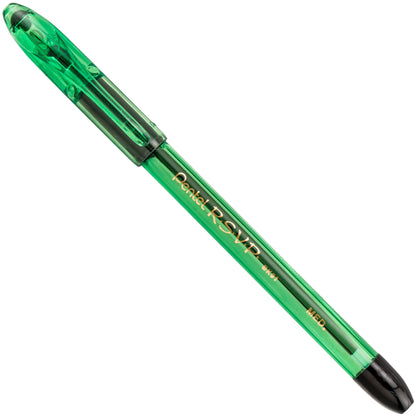 RSVP Razzle-Dazzle Ballpoint Pen, (1.0mm) Medium Line, Green Barrel, Black Ink (BK91RDD-A)