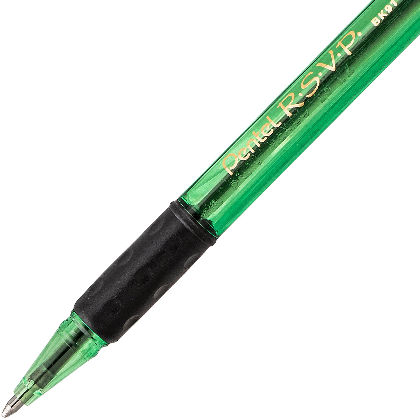 RSVP Razzle-Dazzle Ballpoint Pen, (1.0mm) Medium Line, Green Barrel, Black Ink (BK91RDD-A)