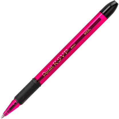 RSVP Razzle-Dazzle Ballpoint Pen, (1.0mm) Medium Line, Pink Barrel, Black Ink (BK91RDP-A)