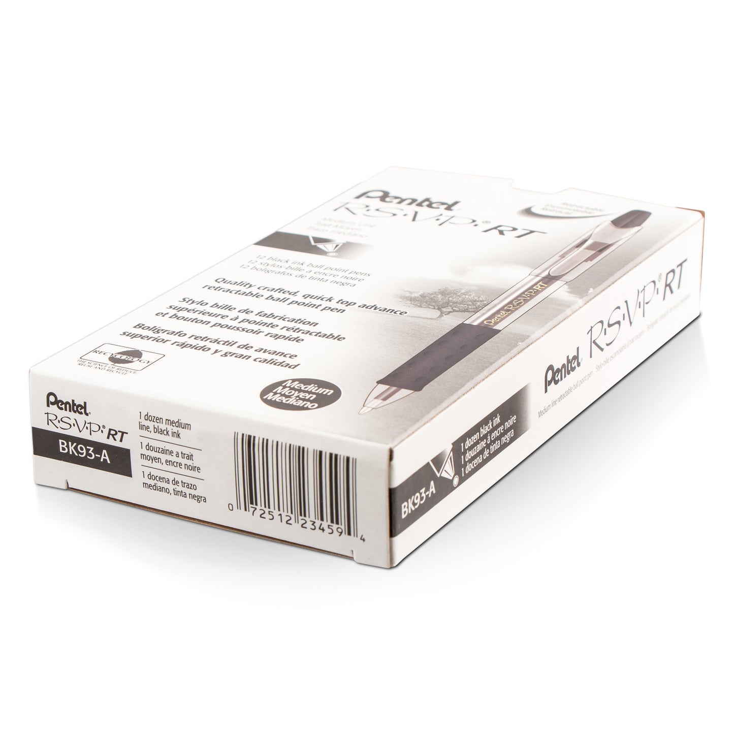 RSVP RT Retractable Ballpoint Pen, (1.0mm) Medium Line, Black Ink (BK93-A)