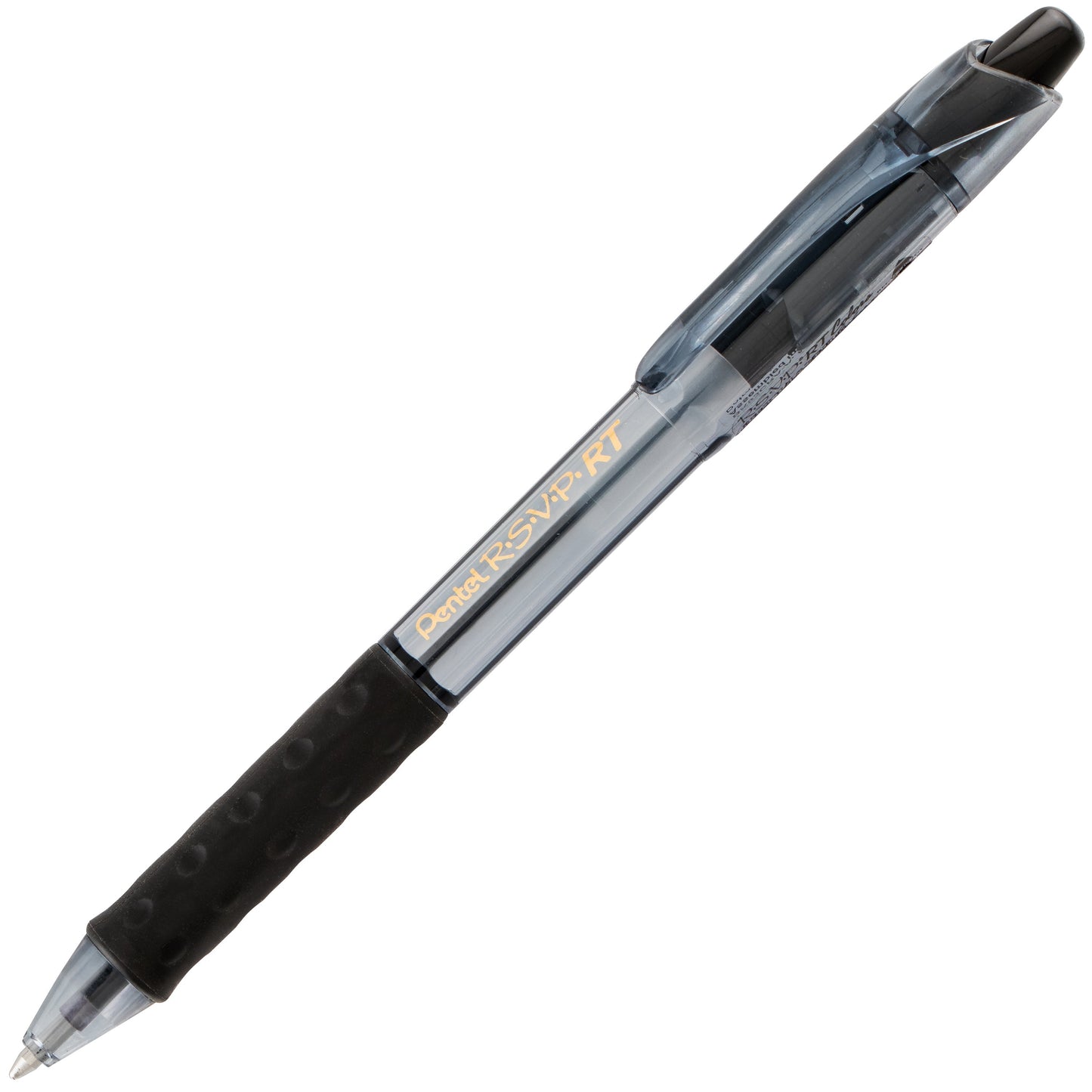 RSVP RT COLORS Retractable Ballpoint Pen, (1.0mm) Medium Line, Black Barrel, Black Ink (BK93CRA-A)