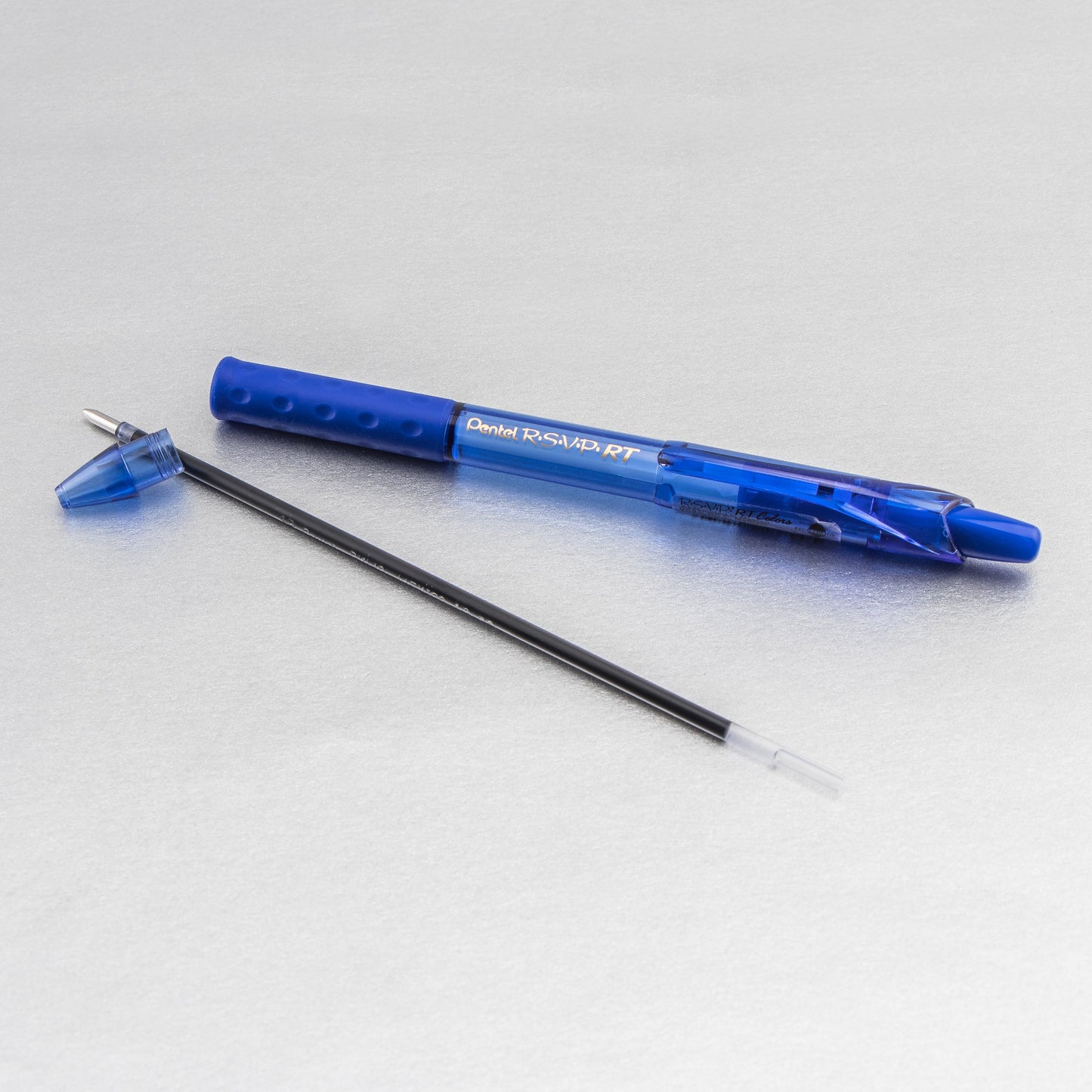 RSVP RT COLORS Retractable Ballpoint Pen, (1.0mm) Medium Line, Blue Barrel, Blue Ink (BK93CRC-C)