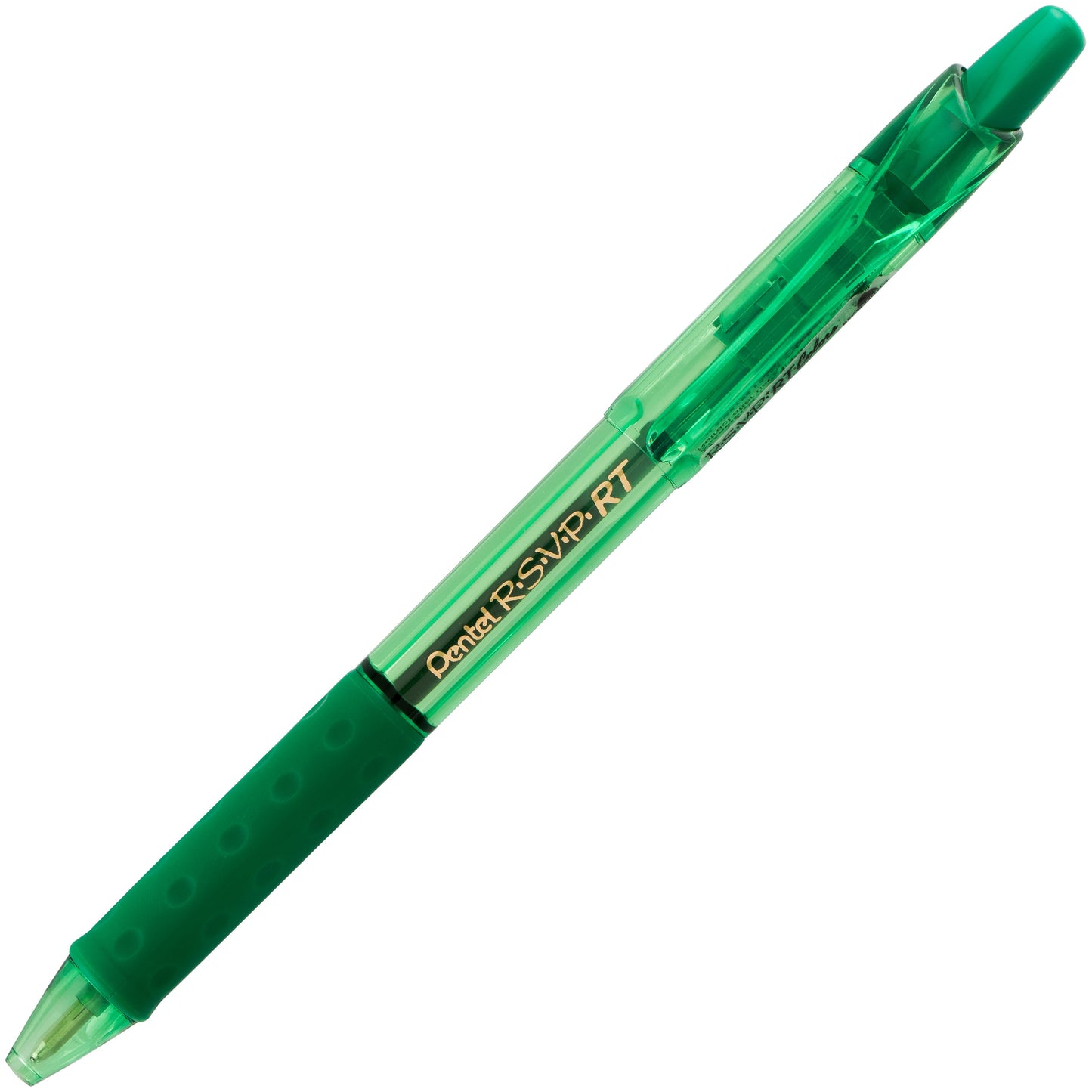 RSVP RT COLORS Retractable Ballpoint Pen, (1.0mm) Medium Line, Green Barrel, Green Ink (BK93CRD-D)