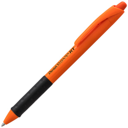 RSVP RT Retractable Ballpoint Pen, (1.0mm) Medium Line, Safety Color Orange Barrel, Black Ink (BK93HDF-A)