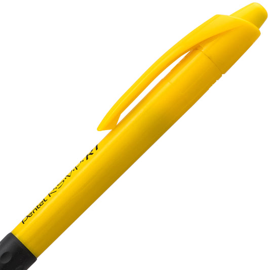 RSVP RT Retractable Ballpoint Pen, (1.0mm) Medium Line, Safety Color Yellow Barrel, Black Ink (BK93HDG-A)