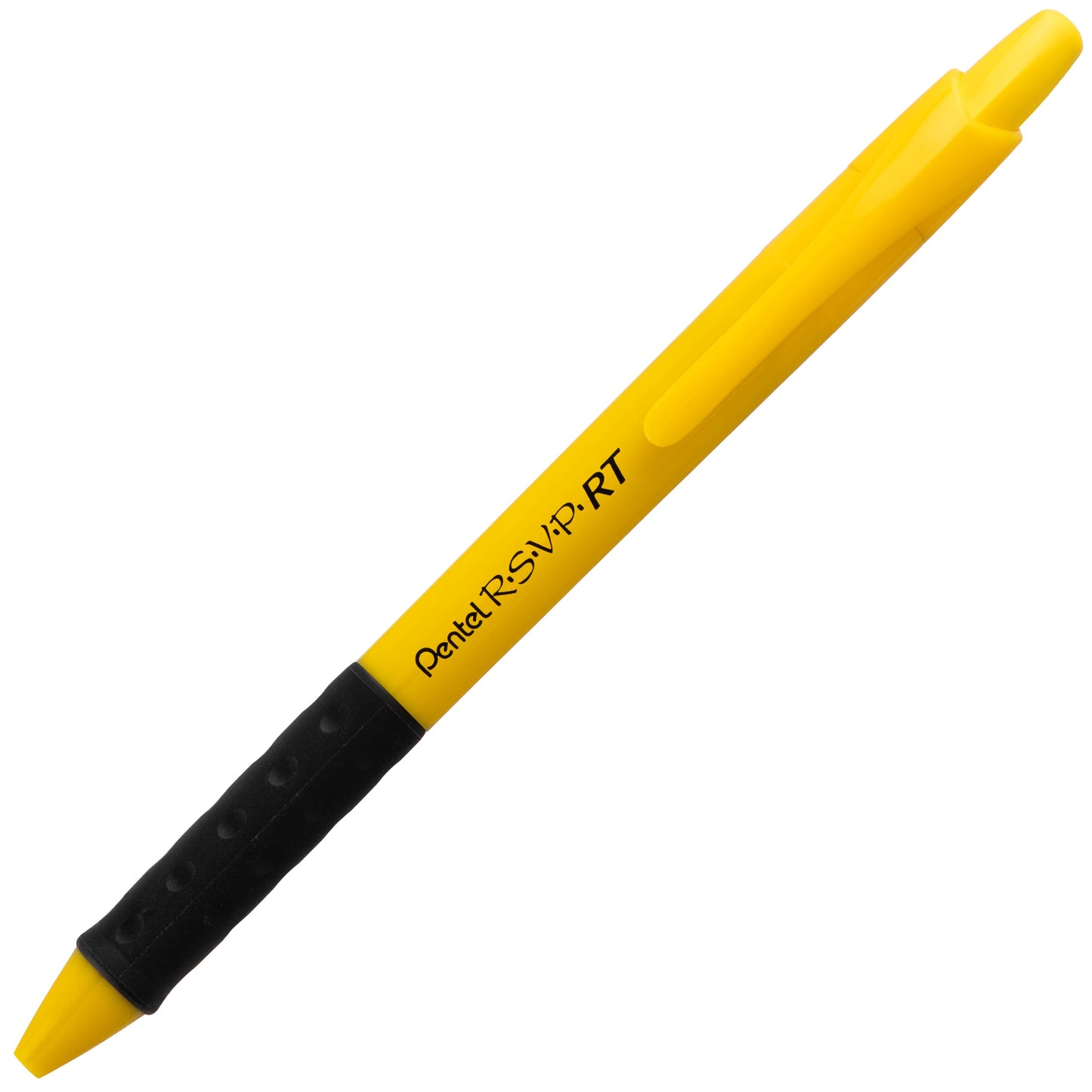 RSVP RT Retractable Ballpoint Pen, (1.0mm) Medium Line, Safety Color Yellow Barrel, Black Ink (BK93HDG-A)