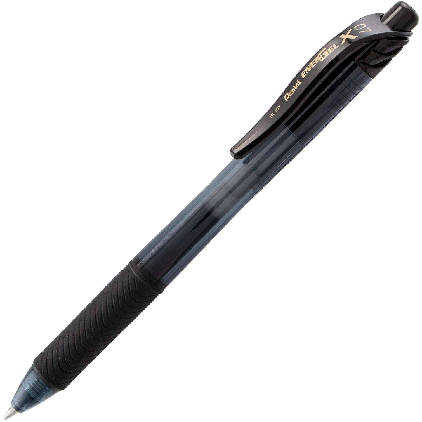 EnerGel-X Retractable Liquid Gel Pen, (0.7mm) Metal Tip, Black Ink (BL107-A)