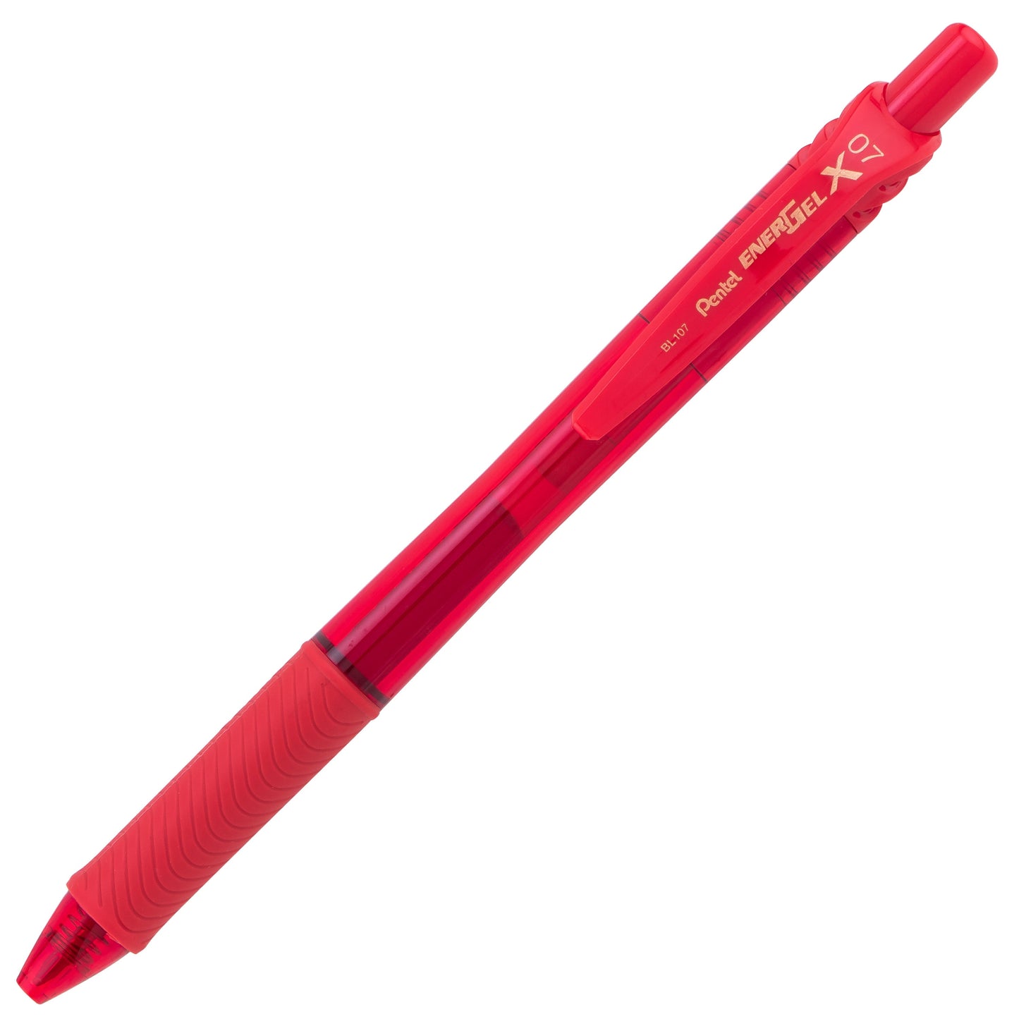 Pentel EnerGel-X Retractable Liquid Gel Pen, (0.7mm) Metal Tip, Red Ink (BL107-B)