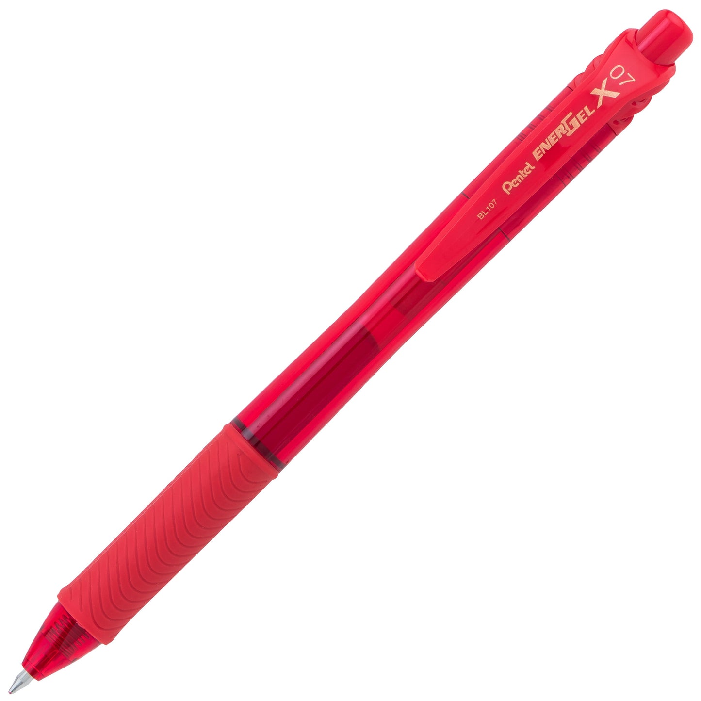 Pentel EnerGel-X Retractable Liquid Gel Pen, (0.7mm) Metal Tip, Red Ink (BL107-B)
