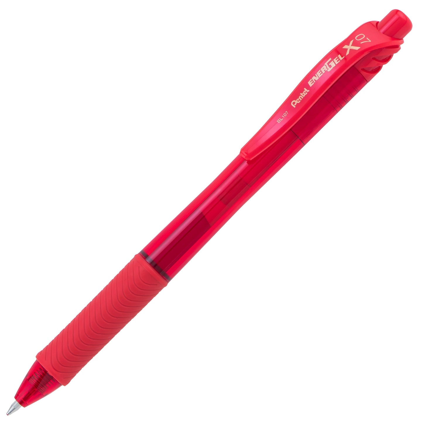 Pentel EnerGel-X Retractable Liquid Gel Pen, (0.7mm) Metal Tip, Red Ink (BL107-B)