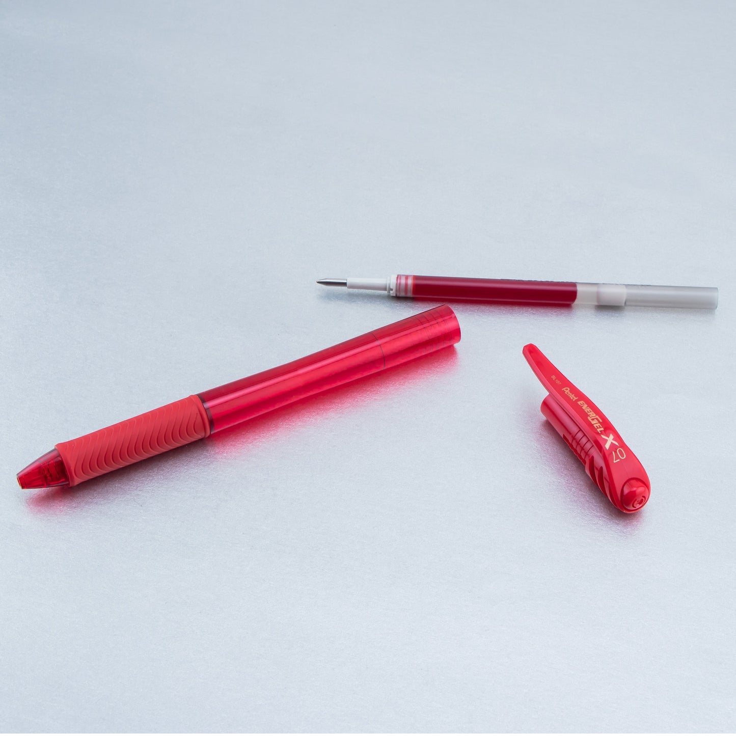Pentel EnerGel-X Retractable Liquid Gel Pen, (0.7mm) Metal Tip, Red Ink (BL107-B)