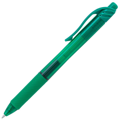 EnerGel-X Retractable Liquid Gel Pen, (0.7mm) Metal Tip, Medium Line, Green Ink (BL107-D)