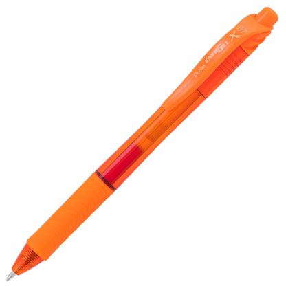 EnerGel-X Retractable Liquid Gel Pen, (0.7mm) Metal Tip, Medium Line, Orange Ink (BL107-F)
