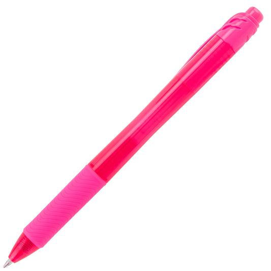 EnerGel-X Retractable Liquid Gel Pen, (0.7mm) Metal Tip, Medium Line, Pink Ink (BL107-P)
