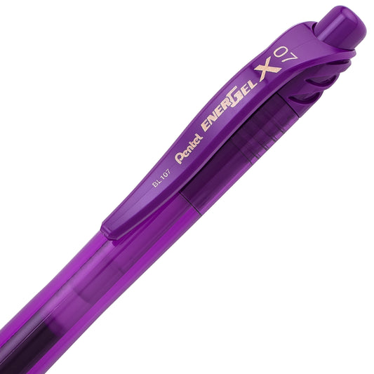 EnerGel-X Retractable Liquid Gel Pen, (0.7mm) Metal Tip, Medium Line, Violet Ink (BL107-V)