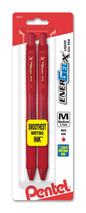 EnerGel-X Retractable Liquid Gel Pen, (0.7mm) Metal Tip, Medium Line, Red Ink 2-Pk (BL107BP2B)