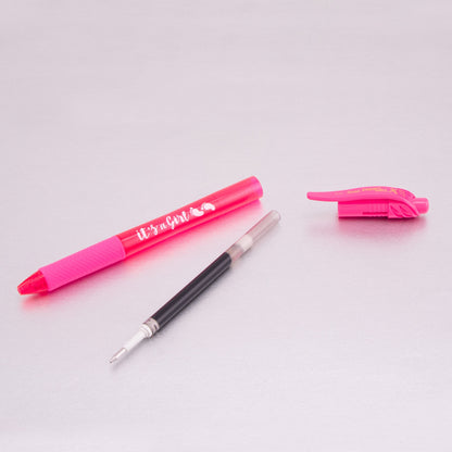 EnerGel-X Retractable Gel Pen, (0.7mm) Med. line, Pink Ink- its a Girl Dozen Box (BL107PPC12)
