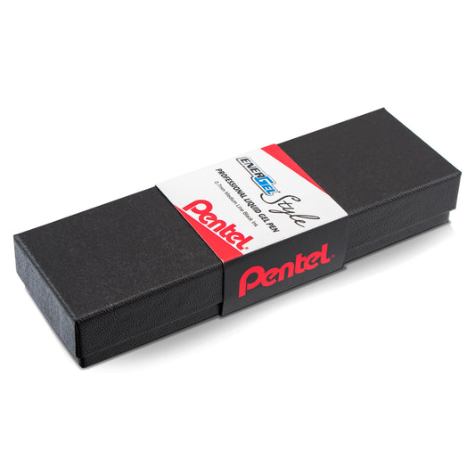 EnerGel Style Gel Pen, (0.7mm) Medium Line, Dark Blue barrel, Black Ink, Gift Box w/ Belly Band (BL2007CABX)