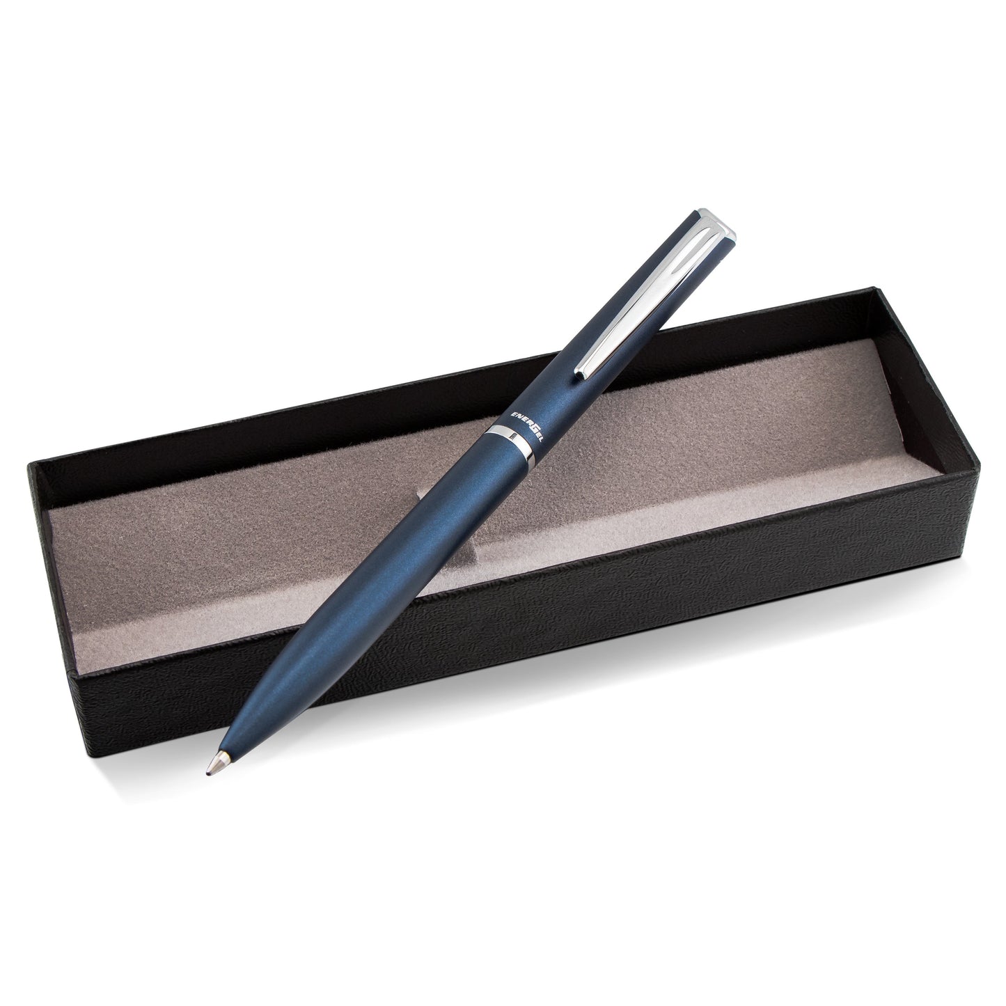 EnerGel Style Gel Pen, (0.7mm) Medium Line, Dark Blue barrel, Black Ink, Gift Box w/ Belly Band (BL2007CABX)
