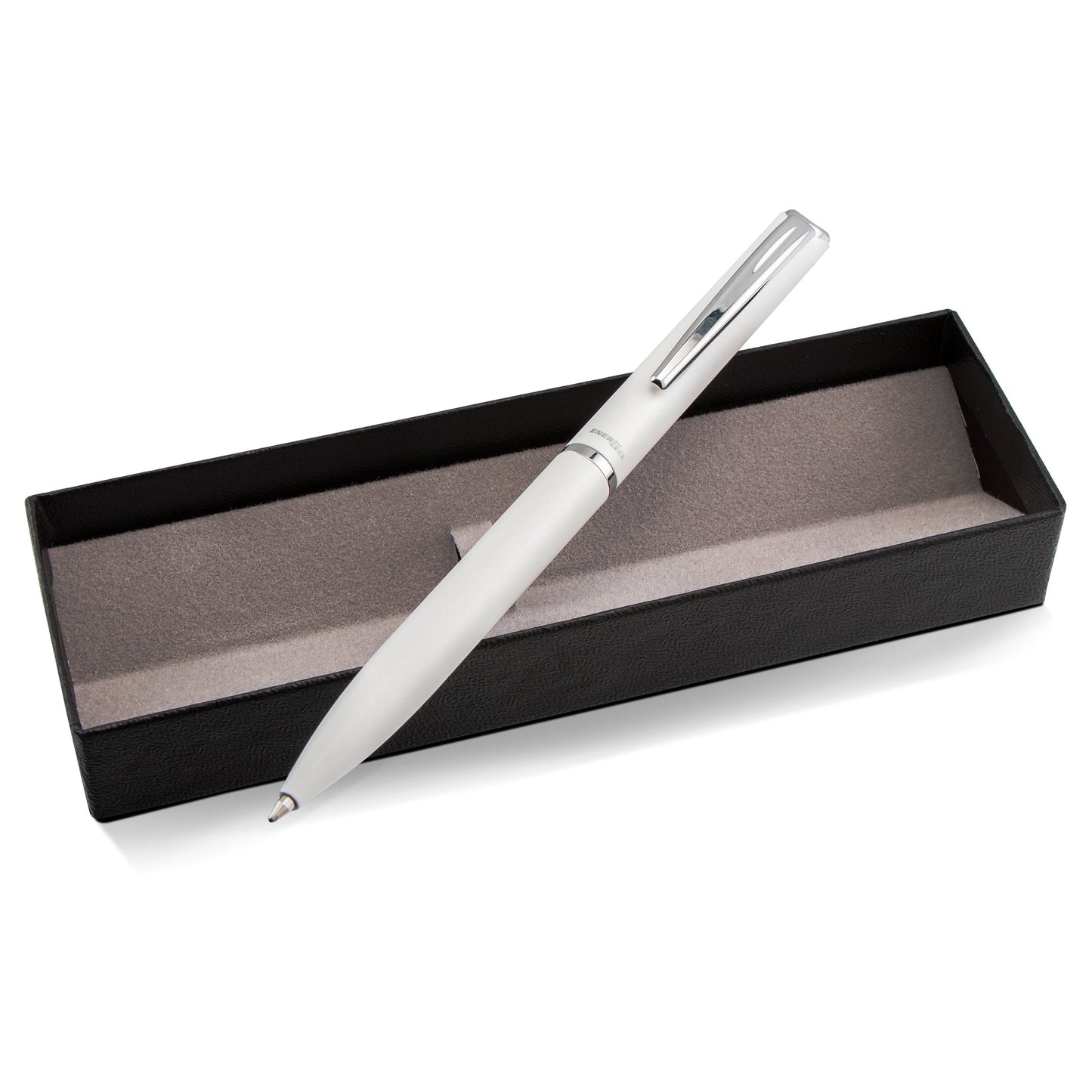 EnerGel Style Gel Pen, (0.7mm) Medium Line, White barrel, Black Ink, Gift Box w/ Belly Band (BL2007WABX)