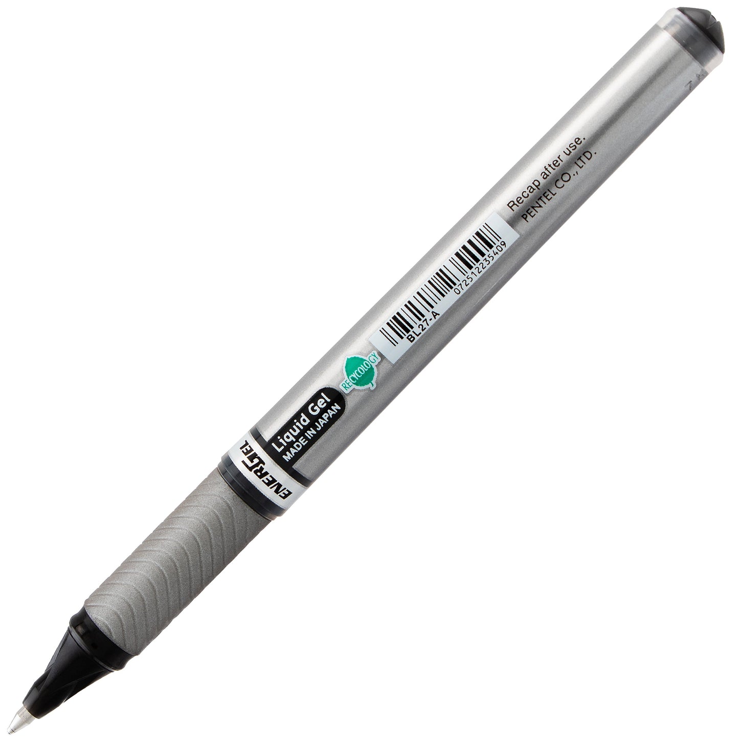 EnerGel NV Liquid Gel Pen, (0.7mm) Metal Tip, Medium Line Capped, Black Ink (BL27-A)