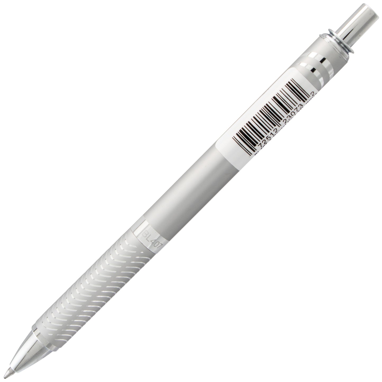 EnerGel Alloy Retractable Premium Liquid Gel Pen, (0.7mm) Metal Tip, Medium Line,Silver Barrel, Black Ink (BL407-A)