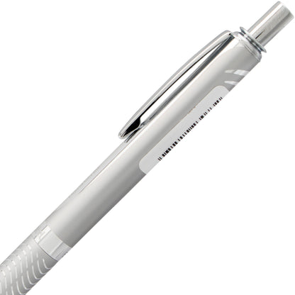 EnerGel Alloy Retractable Premium Liquid Gel Pen, (0.7mm) Metal Tip, Medium Line,Silver Barrel, Black Ink (BL407-A)