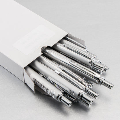 EnerGel Alloy Retractable Premium Liquid Gel Pen, (0.7mm) Metal Tip, Medium Line,Silver Barrel, Black Ink (BL407-A)