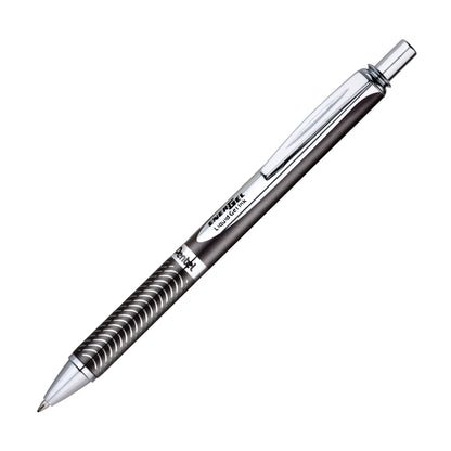 EnerGel Alloy Retractable Premium Liquid Gel Pen, (0.7mm) Metal Tip, Medium Line,Black Barrel, Black Ink (BL407A-A)